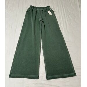 Good American Wide Leg Sweatpants Washed Fatigue Green GS0440VN NWT Small